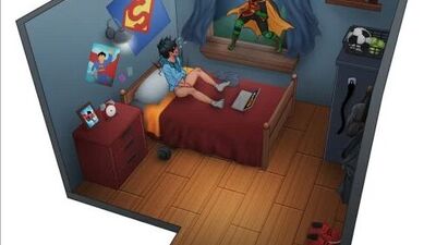 - [Super Sons] - Pokój Jona Kenta – animacja yaoi o tematyce gejowskiej