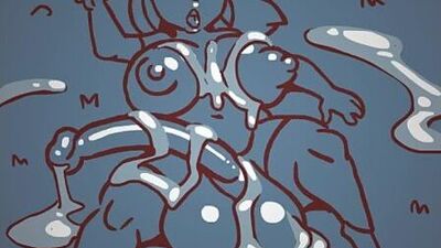 Giganta animada futanari com pênis