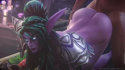 Tyrande Whisperwind - BBC; pele escura; elfa noturna; à canzana; netorare; traição; rabo grande; pornografia hentai 3D [World of Warcraft]