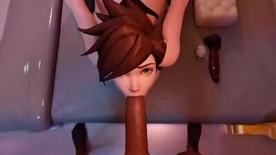 Tracer - BBC; censurado; BNWO; puta; sexo oral; minet; mamada; garganta profunda; follada facial; culo grande; porno hentai 3D; [Overwatch]