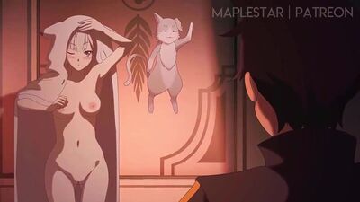 Emilia x Subaru - nue ; nue ; gros seins ; chatte ; porno hentai 3D ; [Re:Zero]