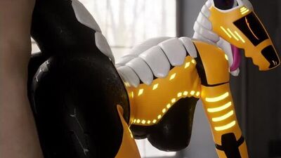 Furry yiff, robot, dragón, cibernético