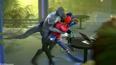 3d Yiff Evilbanana Furry Porn Sex E621 FYE Scalie loop lizard dragon girl Straight