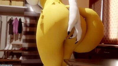 3D yiff di furromantic, porno furry, Sesso E621 FYE, Eterosessuale, solista, Pokémon, Digimon, R34, Rule34, Renamon, sex toy