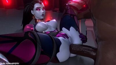 Widowmaker - BBC; com a cara tapada; posição missionária; sexo anal; masturbação manual; vista da vagina; mamas grandes; peitos grandes; pornografia hentai 3D; [Overwatch]