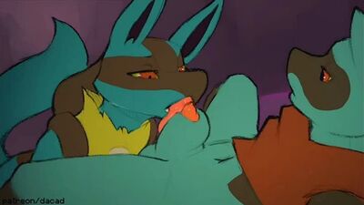 Porno gay 2D, yiff, furry, sexe, E621, gay, femboy, Lucario, Pokémon, Digimon, R34, Rule34, fellation