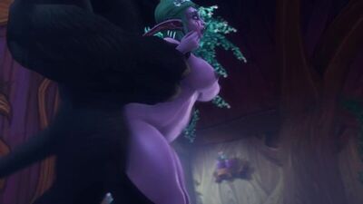 Tyrande Whisperwind x Worgen - elfe de la nuit ; ntr ; netorare ; trahison ; levrette ; gros seins ; porno hentai 3D [World of Warcraft]