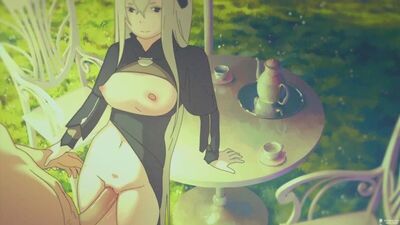 Echidna - branlette avec les cuisses ; branlette avec la chatte ; baise vaginale ; orgasme ; gros seins ; poitrine généreuse ; porno hentai 3D ; [Re:Zero]