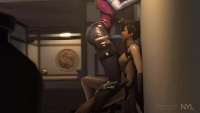 Widowmaker x Tracer [futa, futanari, polla grande, corrida, tetas grandes, porno, 3D, r34, anal, regla 34, culo]