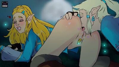 Principessa Zelda x Link - gif; animazione; sesso orale; cunnilingus; porno hentai 3D; [The Legend of Zelda | Breath of the Wild]