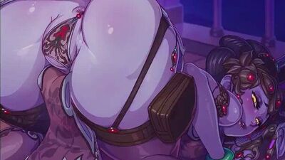 Widowmaker - gif; animazione; finale; troia; pecorina; orgasmo; sborrata interna; calze; culo grosso; porno hentai 3D; [Overwatch]