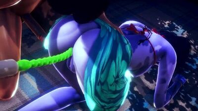 Widowmaker - mamas grandes; peitos grandes; masturbação manual; masturbação; brinquedos; dildo; sexo anal; à canzana; rabo; pornografia hentai 3D; [Overwatch]