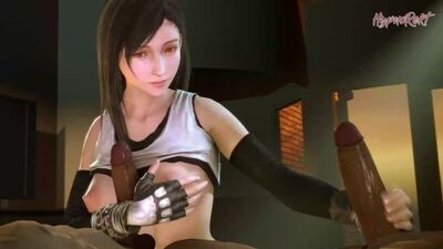 Tifa Lockhart - sexo en grupo; gangbang; BBC; blacked; interracial; cubana; paizuri; paja; porno hentai 3D [Final Fantasy]