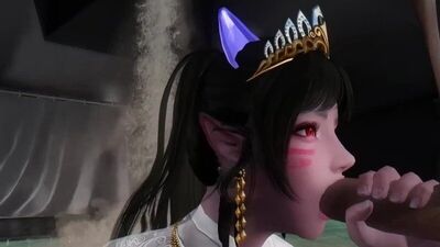 «Хтива котяча принцеса» — 3D-порно-хентай; неко; ельф; оральний секс; мінет; великі груди; поза «догі-стайл» [3D-АНІМЕ-ХЕНТАЙ]