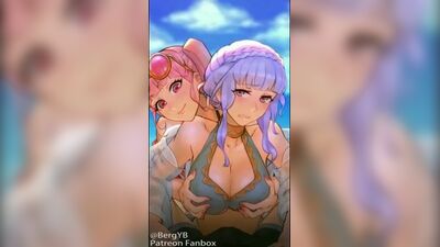 Marianne x Hilda - NSFW ; gif ; animation ; yuri ; lesbienne ; porno hentai 3D ; (par @Berg_YB) [Pokémon]