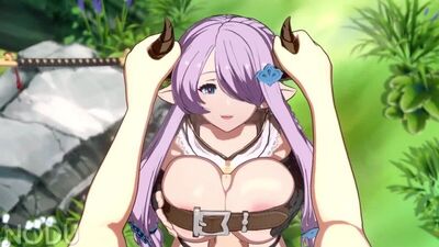 Narmaya - branlette espagnole ; paizuri ; gros seins ; gros nichons ; masturbation ; porno hentai 3D ; (par @NODUSFM) [Granblue Fantasy]