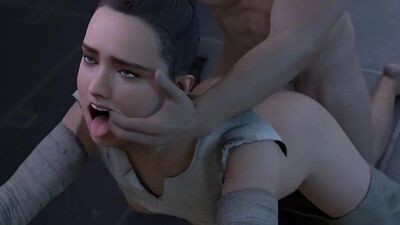 Rey Skywalker - doggy style; vaginal sex; 3D hentai porn; (by @AKASHIMA10) [Star Wars]