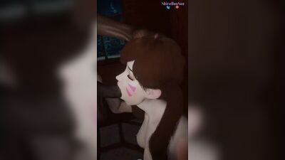 D.Va - BBC; blacked; hentai interracial; sexo oral; minet; mamada; garganta profunda; follada facial; porno hentai 3D; [Overwatch]