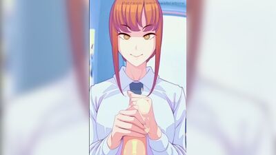 Makima – NSFW; POV; ręczna robota; masturbacja; orgazm; hentai z seksem 3D; (autor: @theobrobine) [Chainsaw Man]