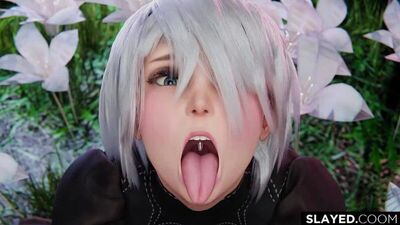 Android Yorha 2B - NSFW; ahegao; BBC; blacked; hentai inter-racial; minet; pornografia hentai com sexo em 3D; (por @Slayed.coom) [NieR:Automata]