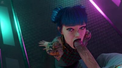 Cheri Nowlin - NSFW; sesso orale; minet; pompino; gola profonda; scopata in bocca; porno hentai 3D; [Cyberpunk 2077]