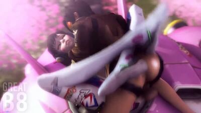 Hentai z D.Vą i Tracer z gry Overwatch w stylu futanari
