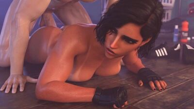 Pharah - NSFW; curvilínea; rabo grande; mamas grandes; hentai pornográfico 3D; (por @sirwobligobble) [Overwatch]