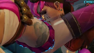 League of Legends Hentai | Pornografia de LoL | [League of Porn] Vi e Jinx (chikipiko)