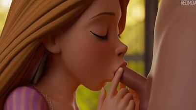 Rapunzel is giving a blowjob