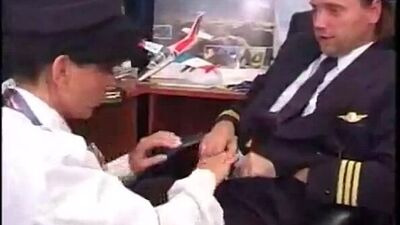 A flight attendant and a pilot