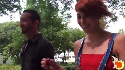 The girl with the short haircut wants to get into every nook and cranny