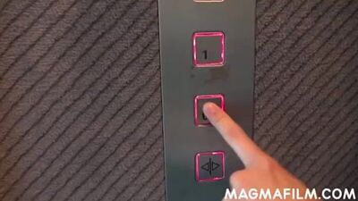 Fucking a lady in the elevator