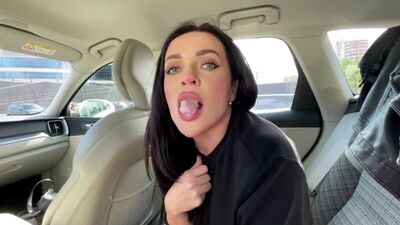 Pedestrians don't allow for a normal blowjob in the car-