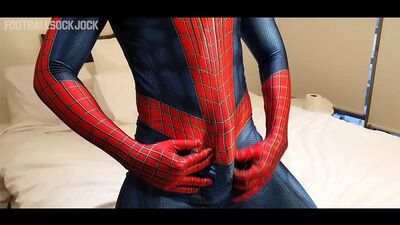 Hung Horny Spiderman Shoots Massive Web gay