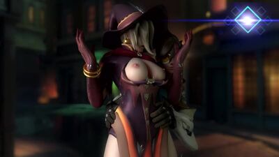 Tracer x Mercy - desnudas; desnudo; yuri; lesbianas; paja; masturbación; tocarse las tetas; tetas grandes; porno hentai 3D; [Overwatch]
