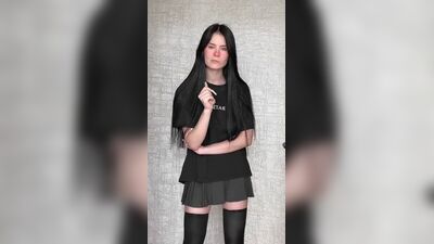 Dasha Dosik (Perova) in a miniskirt