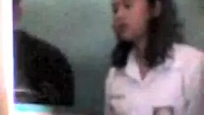 Indonesian high school students having sex at an internet cafe