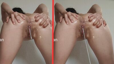 Open your mouth very wide because I'm going to squirt in it