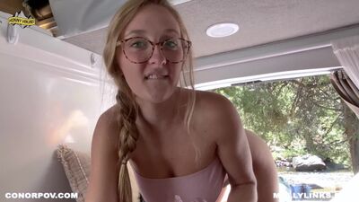 Real amateur couple fuck in van by river - Horny Hiking ft. Molly Pills - POV 4K