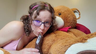 TEEN DESPERATE FOR BOYFRIEND FUCKS HER TEDDYBEAR