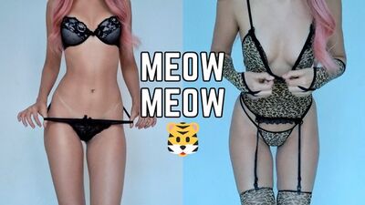 Anprobe eines Wildkatzenkostüms