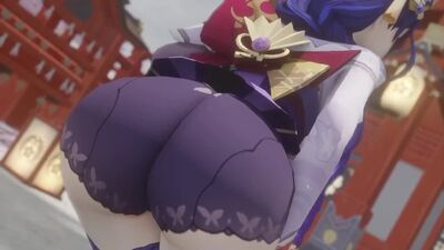 Raiden Shogun - pulpeuse ; gros cul ; fesses généreuses ; porno hentai en 3D ; (par @kishi | @kishi3d) [Genshin Impact]