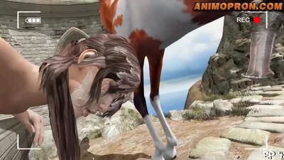L'énorme pénis du cheval pénètre la jeune fille et lui remplit le corps de sperme (version intégrale)