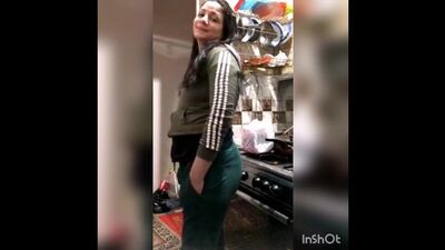 A cuckold films his sister in the kitchen