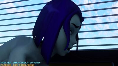 Raven трахає StarFire своїм членом-футанарі (фут-версія)