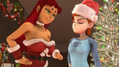 Ben 10, Navidad, Eadole, Gwen, Tennyson, Starfire, Teen Titans, porno animado futanari y futa