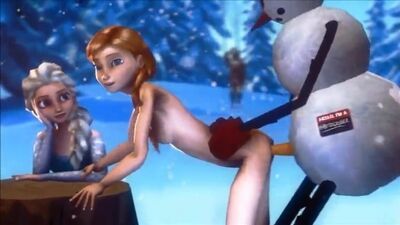 Recopilación de sexo de «Frozen» - Porno 3D de dibujos animados - «Frozen 2» - Las hermanas follan con un muñeco de nieve - Porno - Sexo - Porno de dibujos animados - Casero