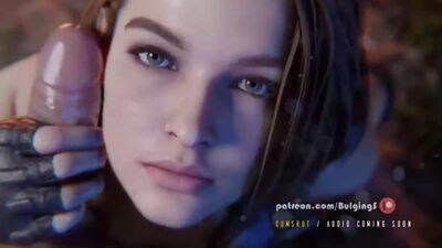 Jill Valentine, Provocação com Masturbação Manual (Senpai com o Pénis Erguido) [Resident Evil] Porno 3D R34
