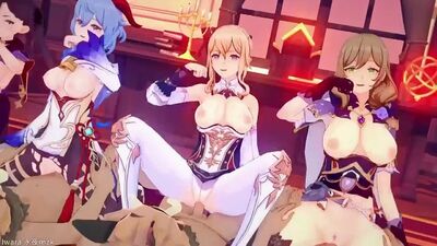 Ganyu Ganyu Lisa Mona | Mona | Genshin Impact | NSFW | Hentai | Porno | 18+ lesbijskie yuri hentai BDSM porno animacja anime