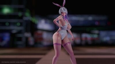 MMD R-18 [NORMAL] Traje de conejita de Haku - Estilo conejita. Autor: Orion Dobledosis